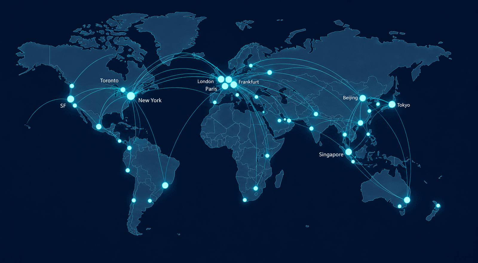 Global AI data center and infrastructure coverage map